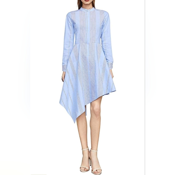 BCBGMaxAzria Dresses & Skirts - BCBG MAXAZRIA Rayanne Asymmetrical Shirt Dress Blue Size S